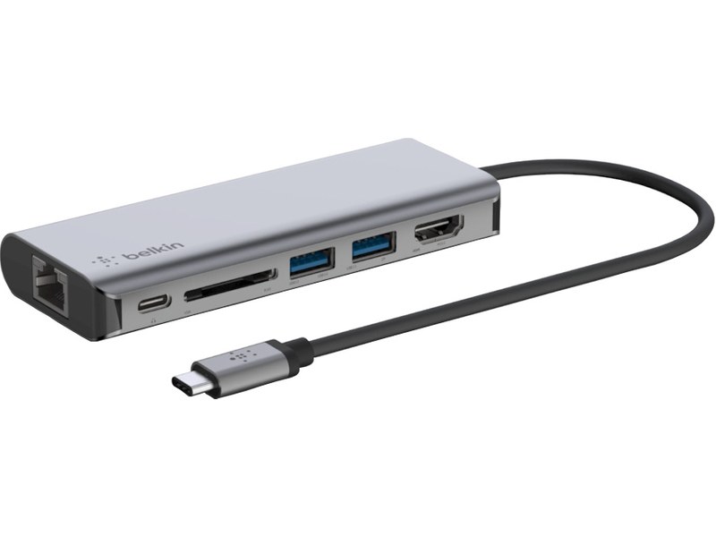 Belkin Hub USB-C - Station d'accueil 6 ports Charge USB-C 100 W, RJ-45 et HDMI